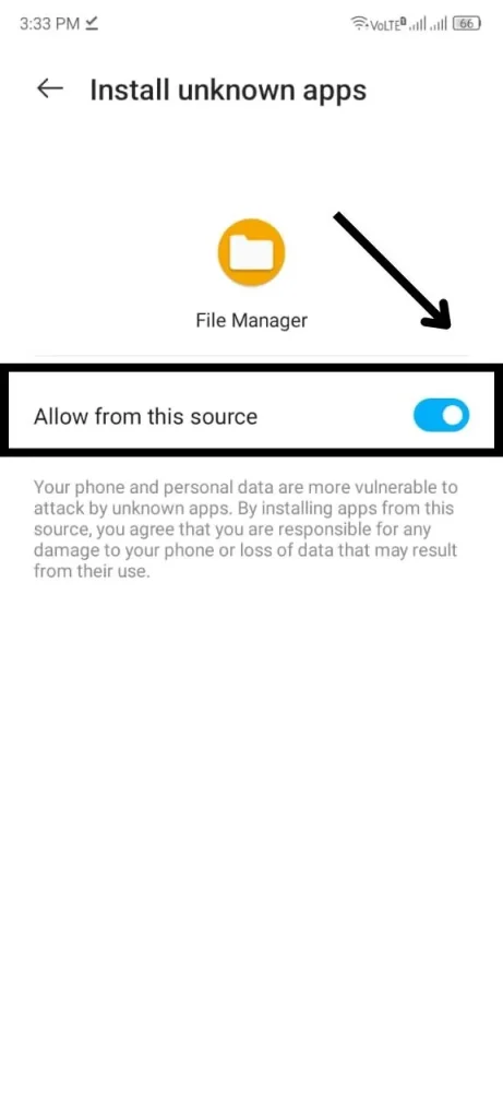 Allow Unknown Apps From File Manager